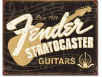 Enseigne Fender en métal  / Stratocaster 60e anniversaire